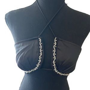 NWOT Rhinestone Halter Bra top